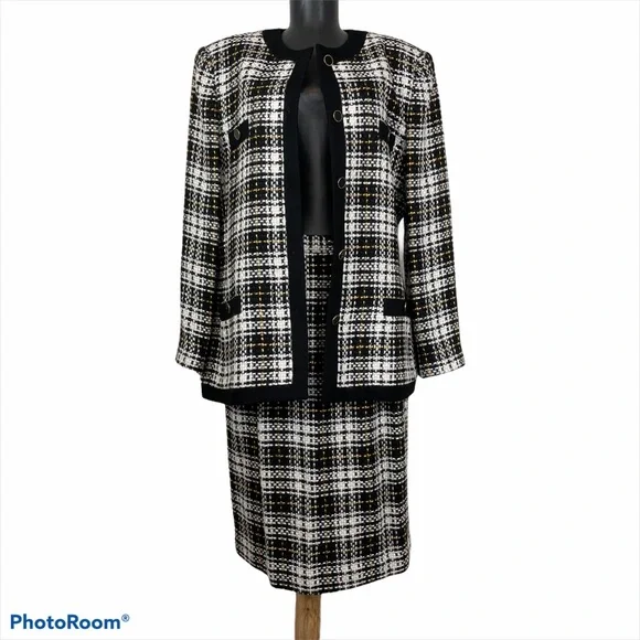 Oleg Cassini Wool Blend Blazer/Skirt Set Size 16 - Picture 16 of 16